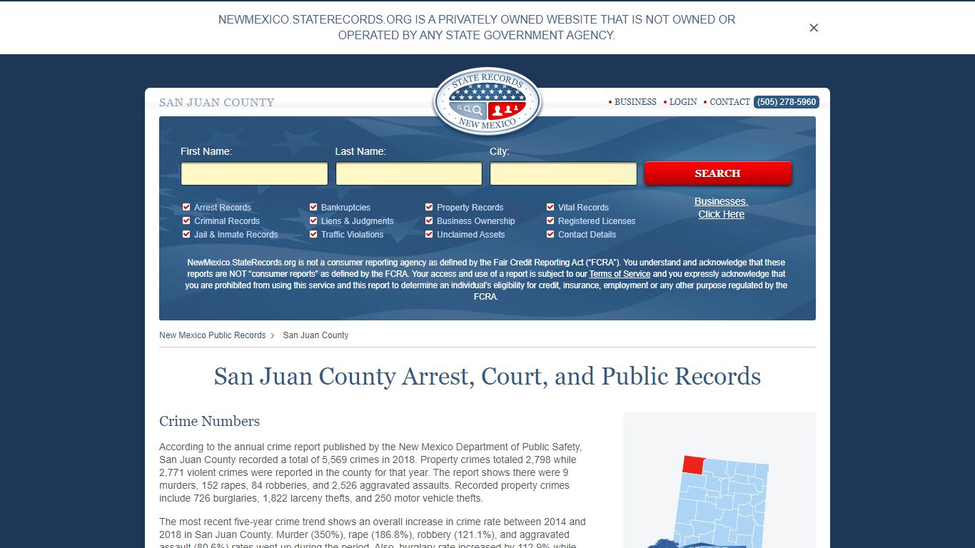 San Juan County Arrest, Court, and Public Records