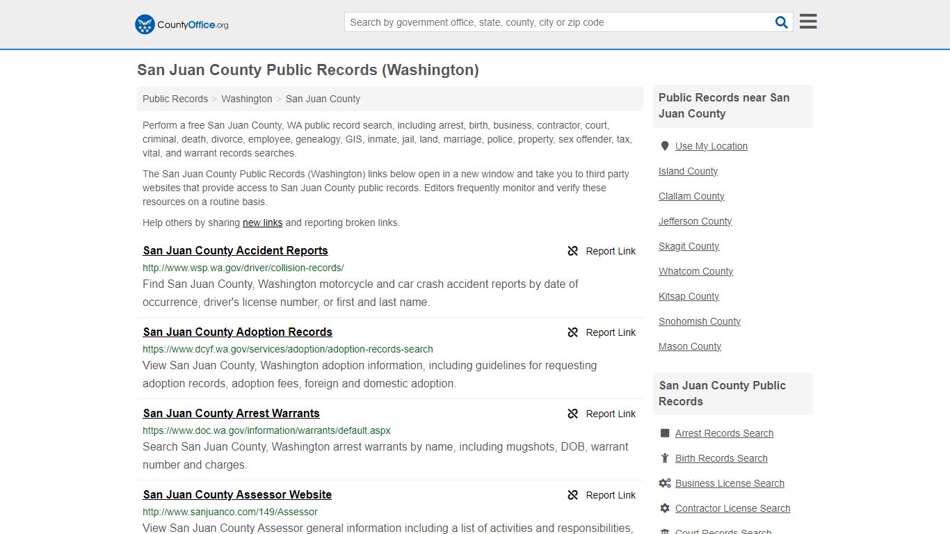 San Juan County Public Records (Washington) - County Office