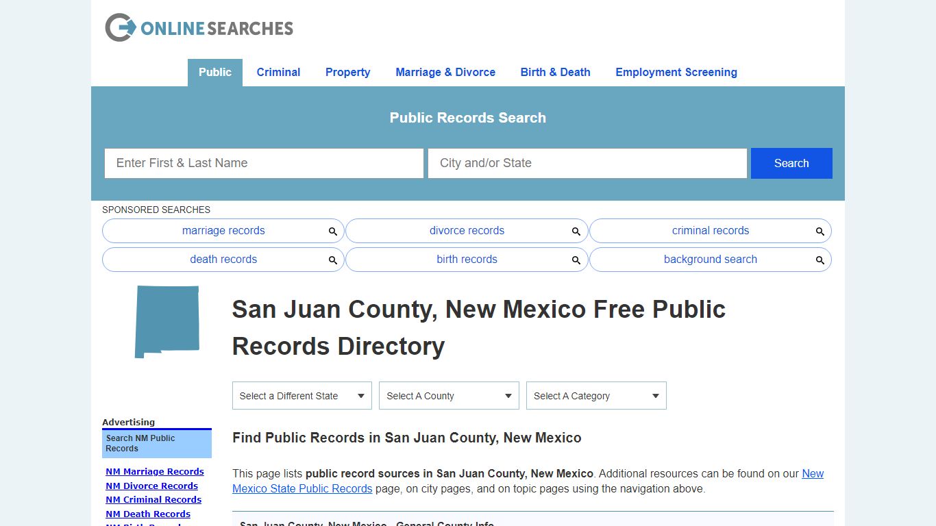 San Juan County, New Mexico Public Records Directory